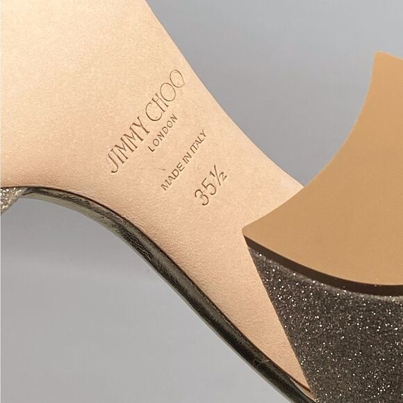 Jimmy Choo  Saeda 85MM Glitter Sandals size 35.5 - Picture 15 of 15